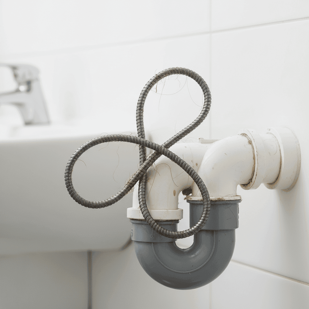 Bent drain snake stuck inside residential pipe from DIY attempt