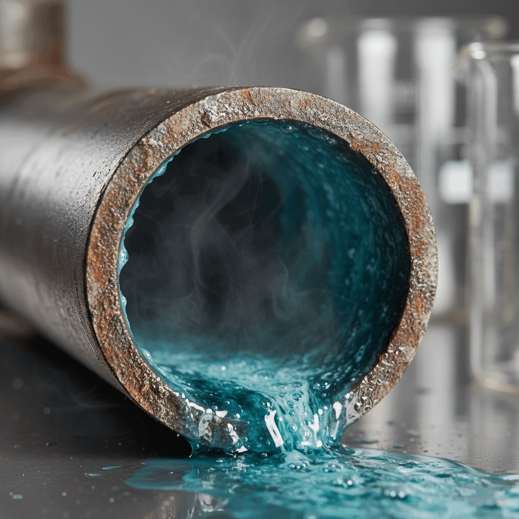 Chemical drain cleaner damaging pipe interior walls