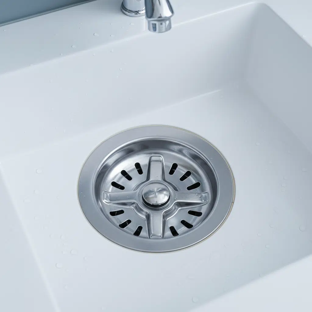 Clean garbage disposal grinding plate after professional service