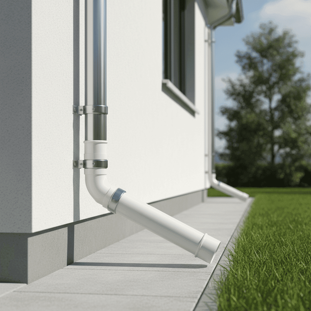 Correctly installed drain pipe with proper slope in Fort Myers
