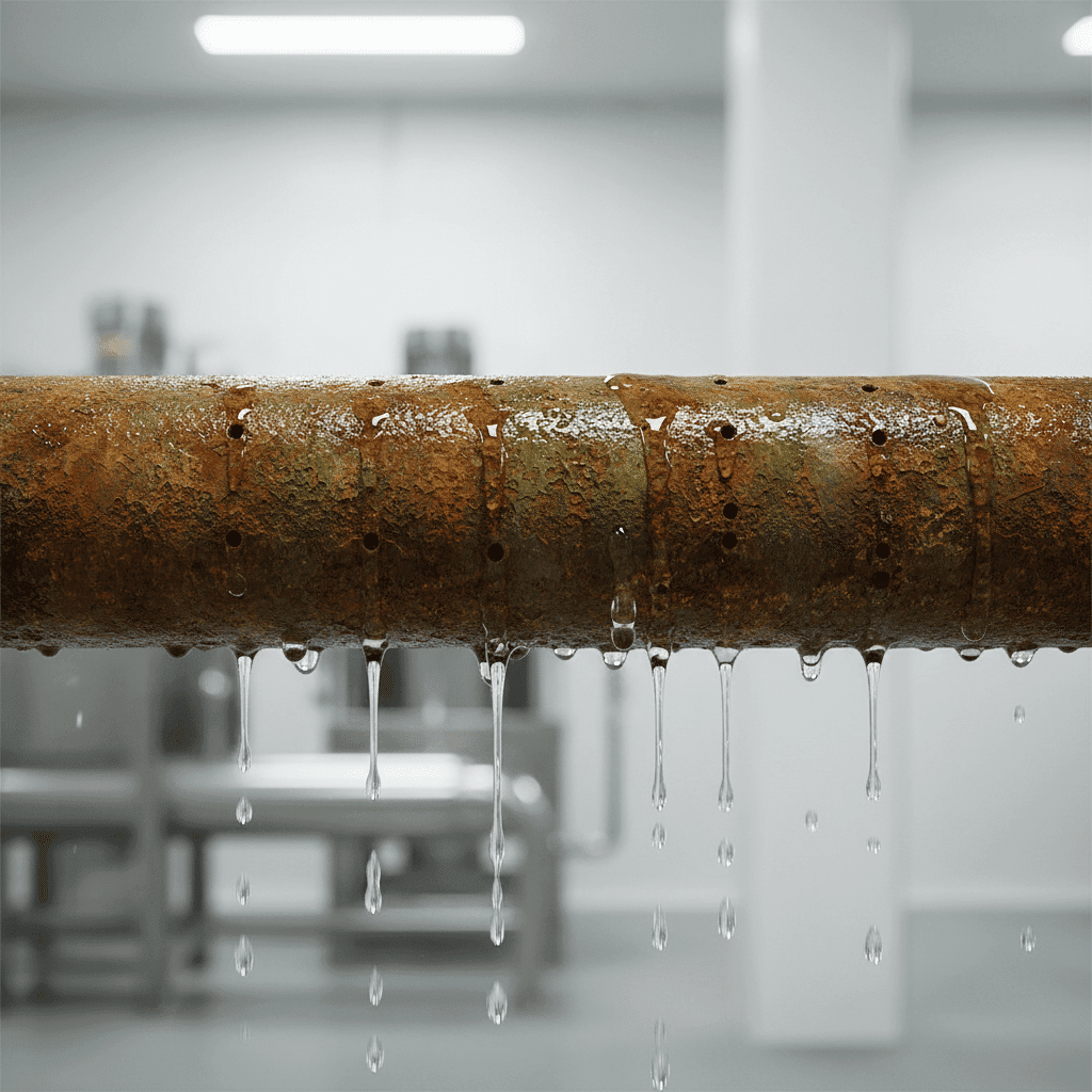 Corroded pipe with pinhole leaks needing repair in Fort Myers