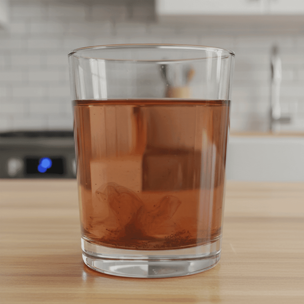 Discolored water from corroded aging pipes