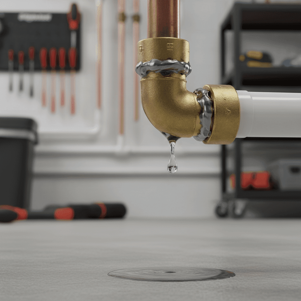 Improperly soldered joint causing slow leak