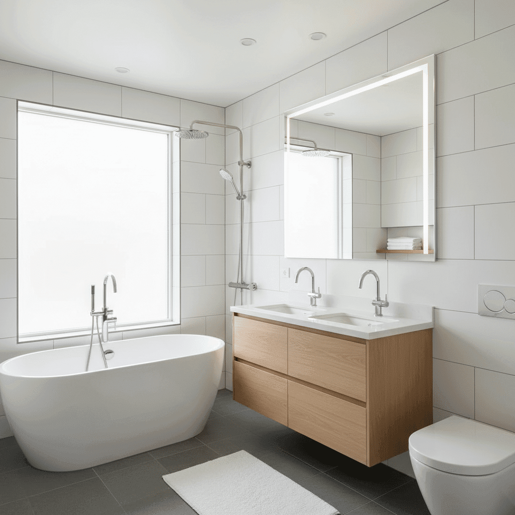 Modern bathroom after professional plumbing remodel in Fort Myers