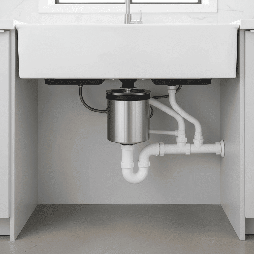 Modern garbage disposal professionally installed in Fort Myers home