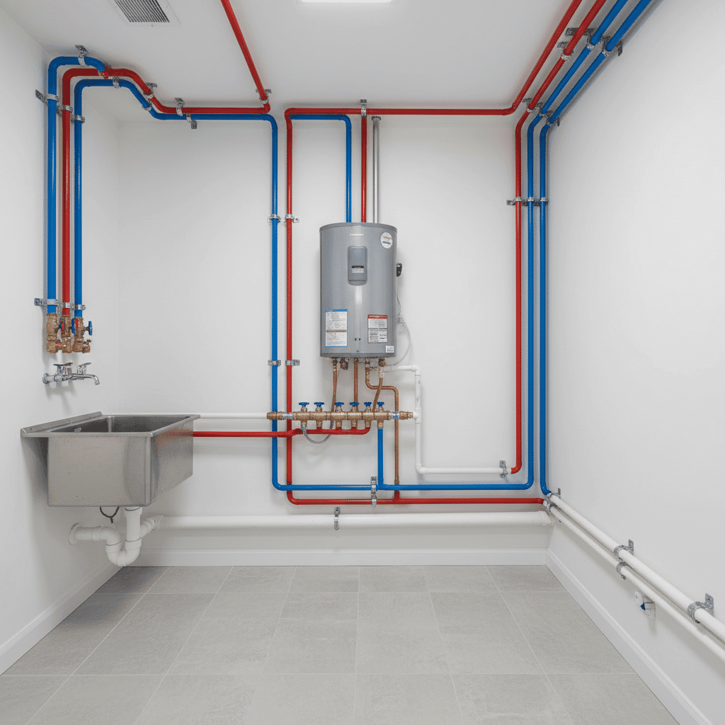 Modern plumbing system after complete repipe in Fort Myers