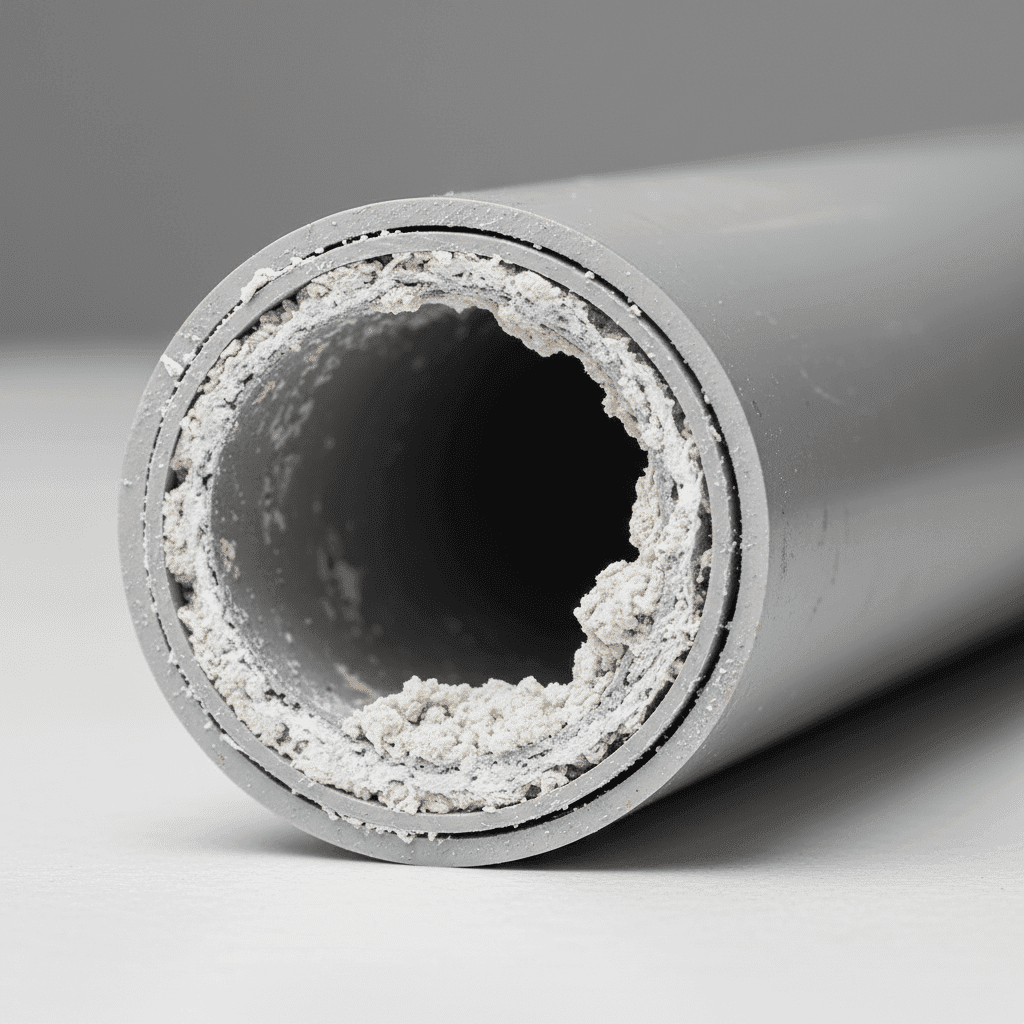 Polybutylene pipe deterioration and flaking from chlorine exposure