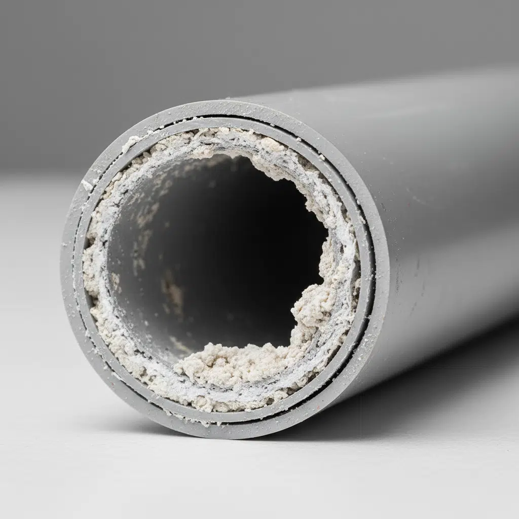 Polybutylene pipe deterioration and flaking from chlorine exposure