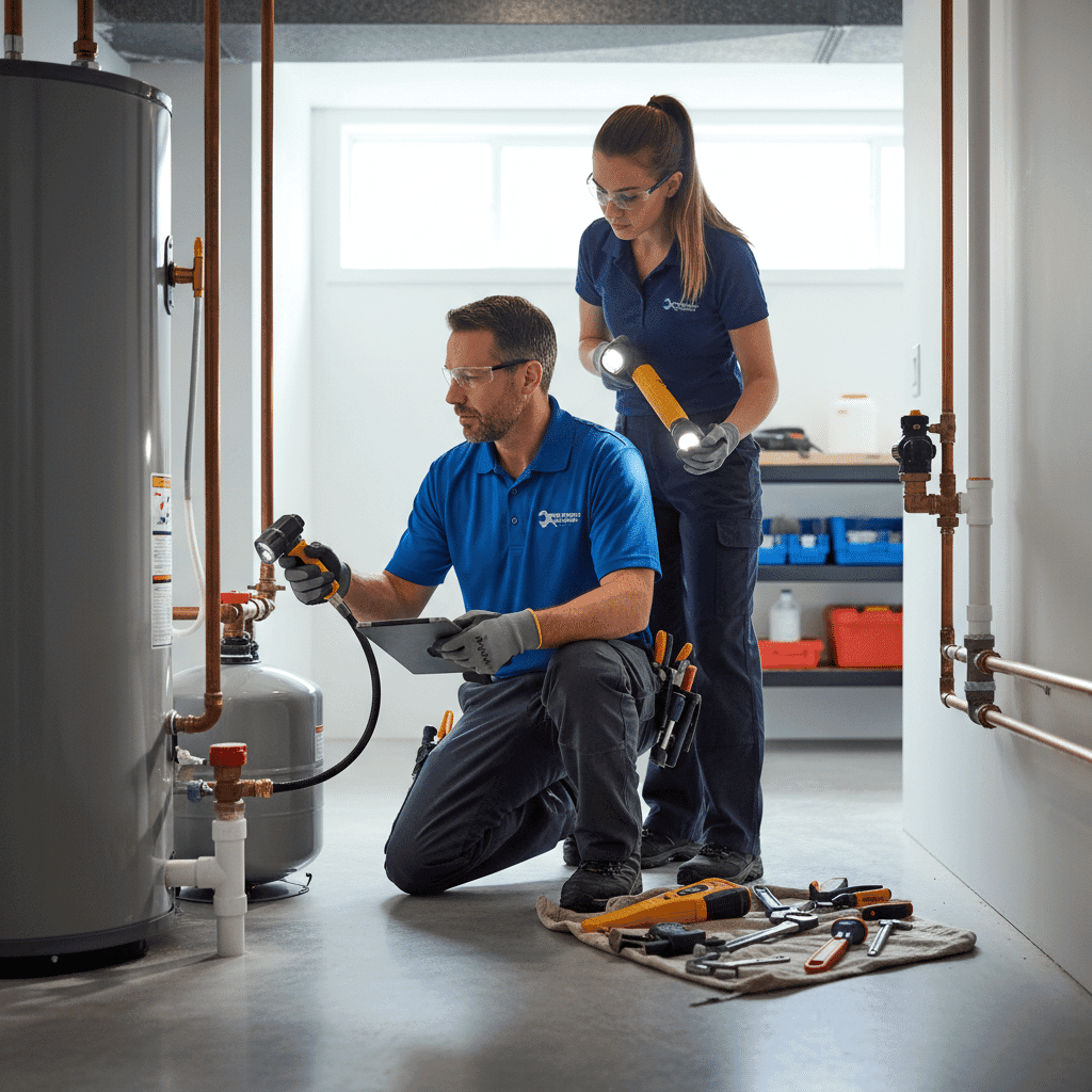 Professional plumber conducting thorough home plumbing inspection in Cape Coral, Florida