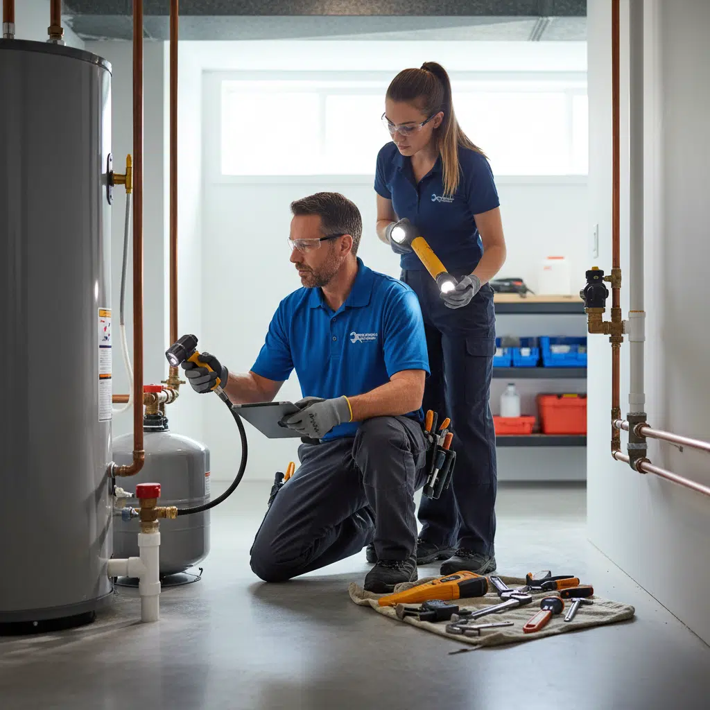 Professional plumber conducting thorough home plumbing inspection in Cape Coral, Florida
