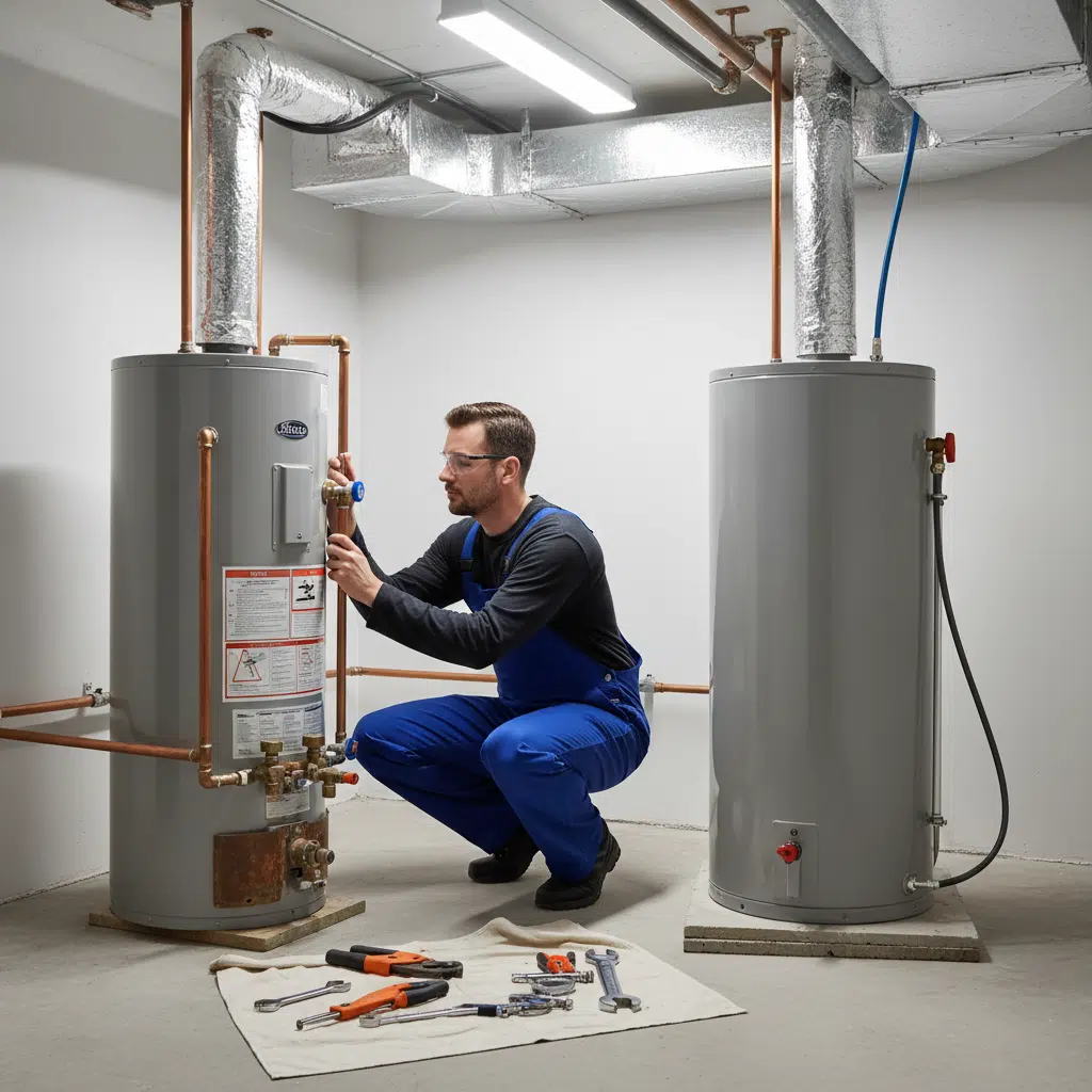 Professional water heater replacement in progress in Fort Myers