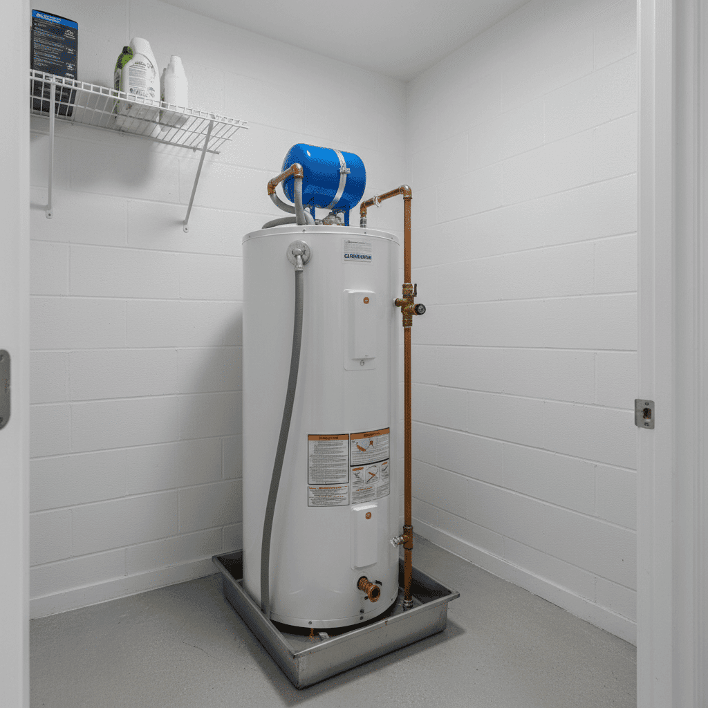 Properly installed water heater meeting all codes in Fort Myers home