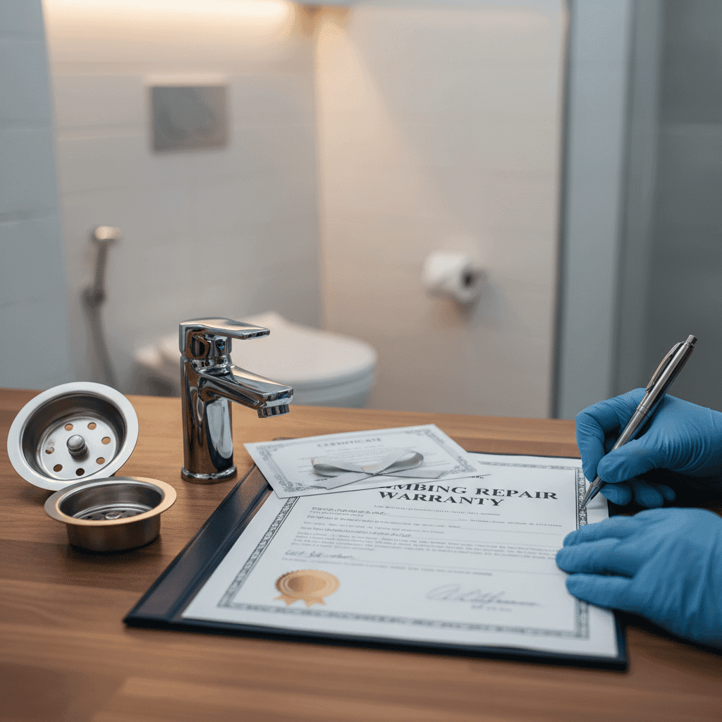 Quality plumbing repair with warranty documentation