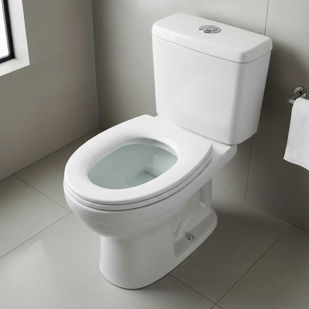 Quiet properly functioning toilet after professional repair