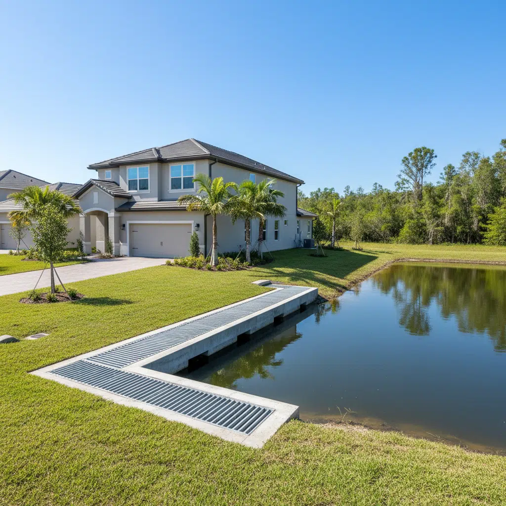Residential property with storm water drainage in Fort Myers