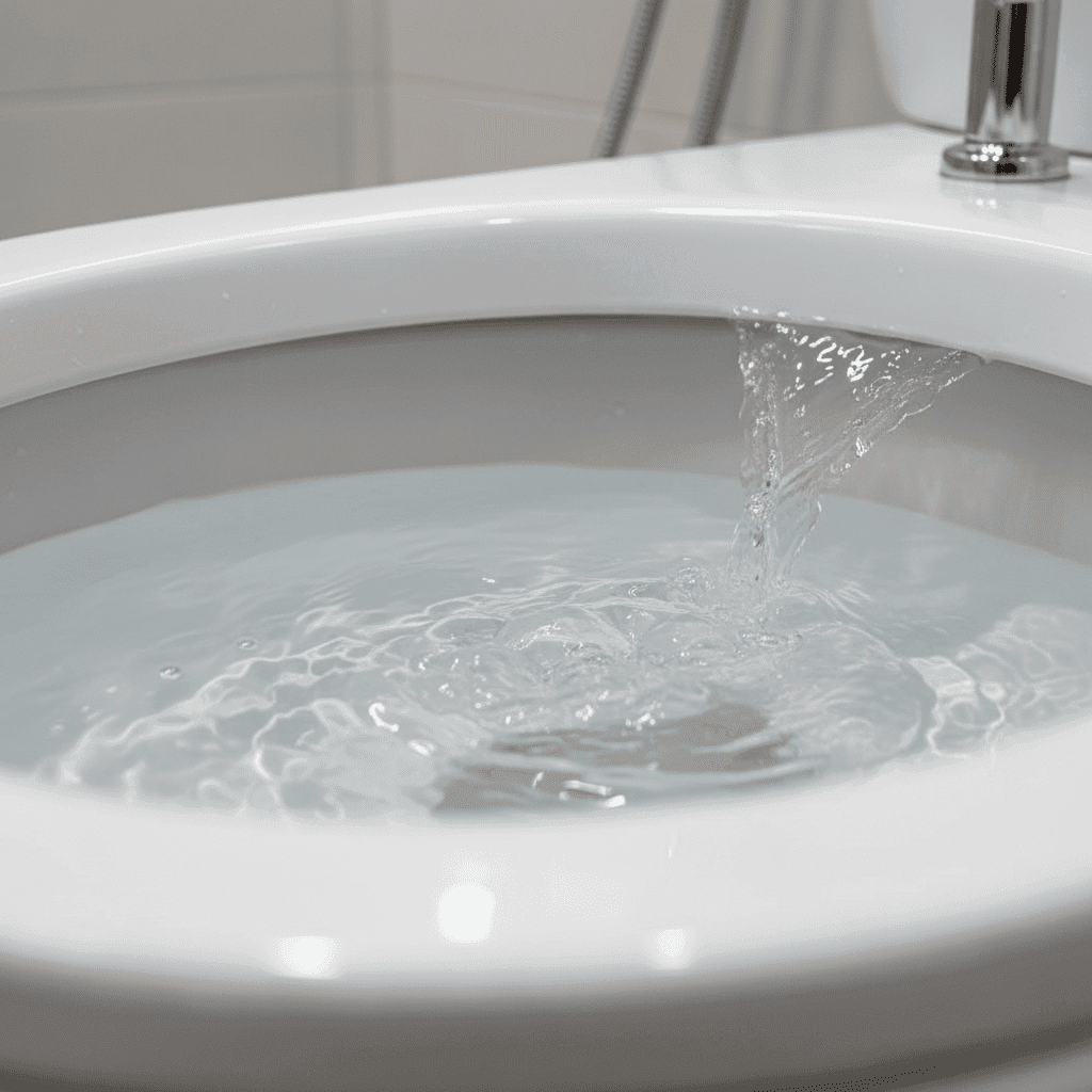 Running toilet with water continuously flowing into bowl needing repair