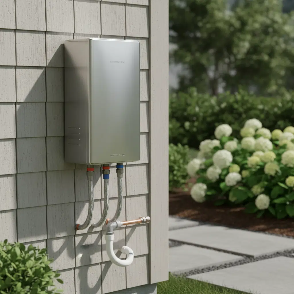 Wall-mounted tankless water heater compact unit Fort Myers