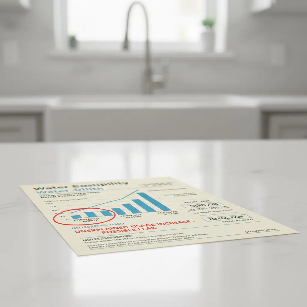 Water bill showing sudden unexplained usage increase