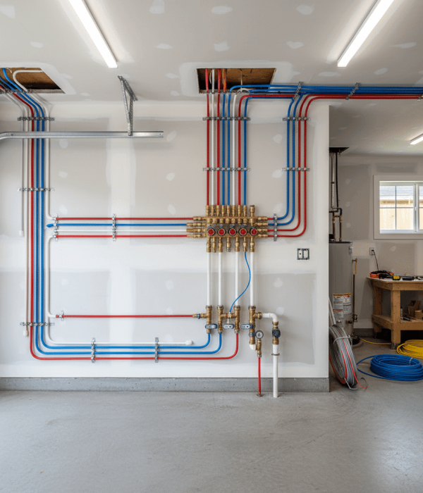 Completed polybutylene repipe with new PEX manifold