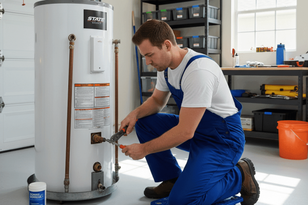 Plumber troubleshooting stuck water heater drain valve in Fort Myers