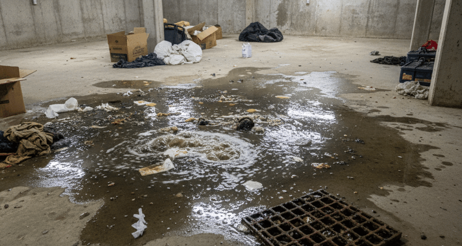 Sewage Backup Basement Floor Drain in Fort Myers FL