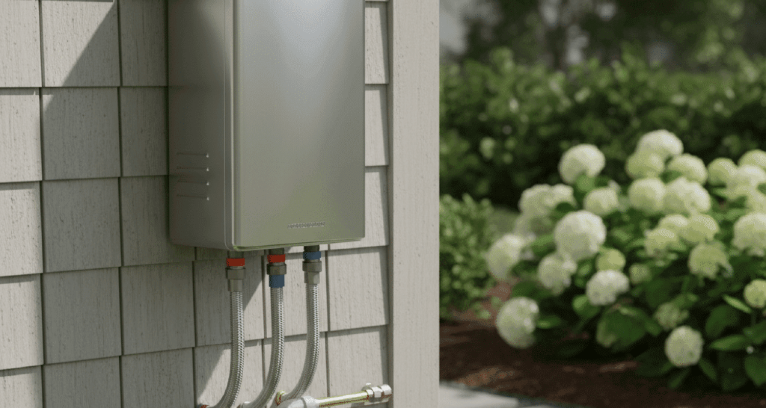 Wall-mounted tankless water heater compact unit Fort Myers